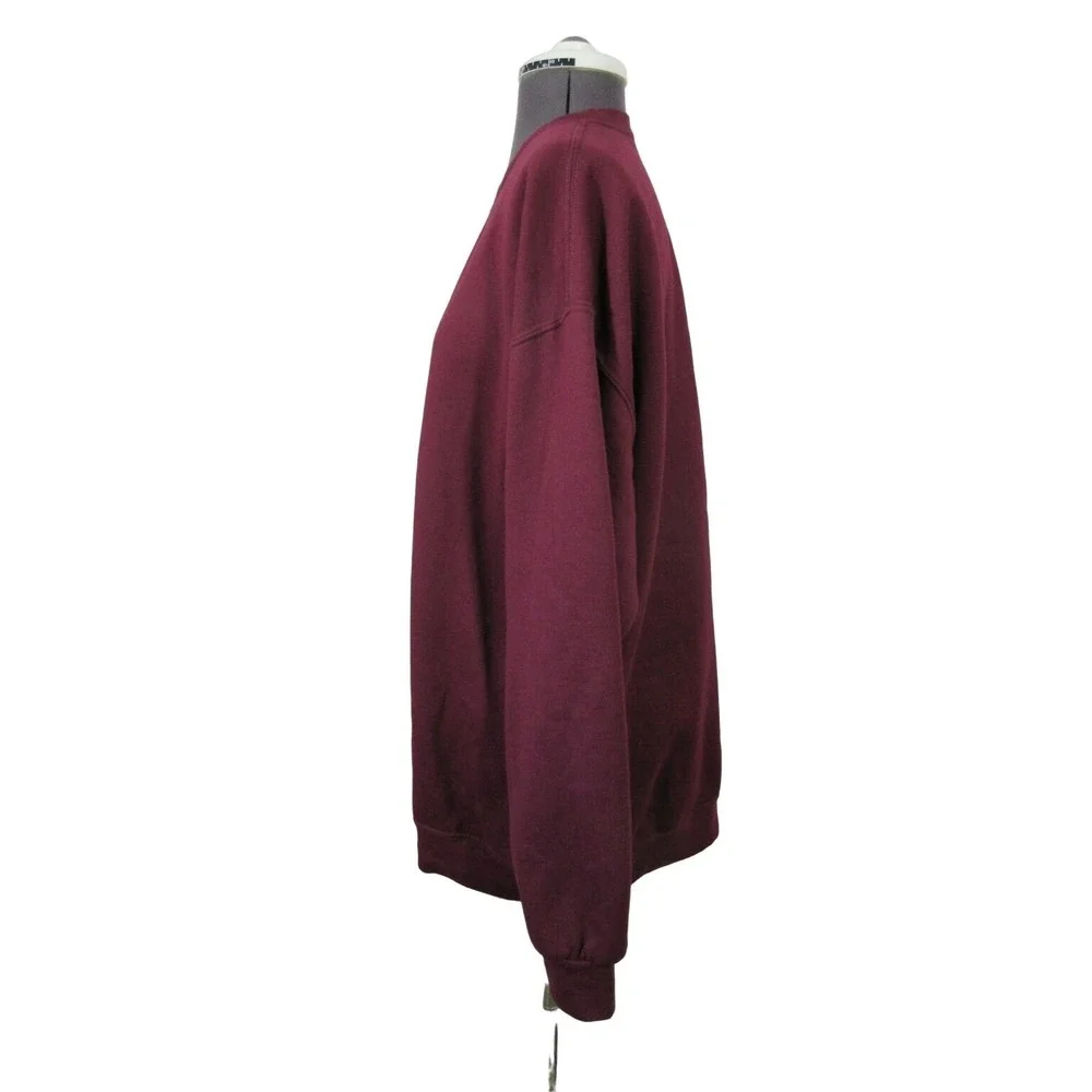 Fruit of the Loom Fleece‎ Sweatshirt Men's XL Burgundy Crew Neck Pullover